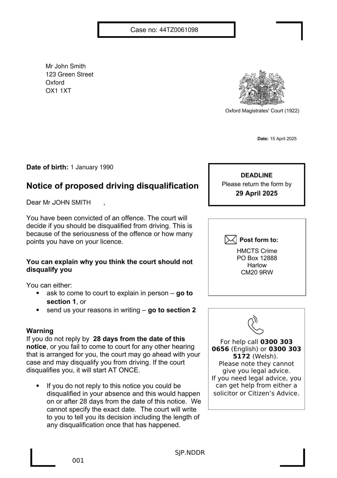 Notice of Proposed Driving Disqualification – what it means and how to ...